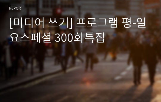 [미디어 쓰기] 프로그램 평-일요스페셜 300회특집
