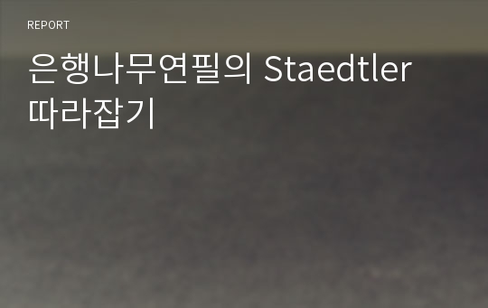 은행나무연필의 Staedtler 따라잡기