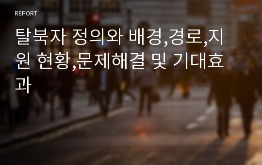 탈북자 정의와 배경,경로,지원 현황,문제해결 및 기대효과