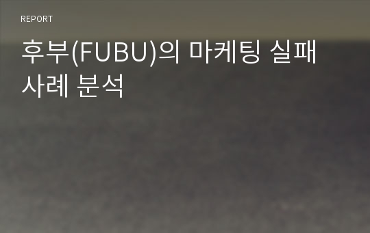 후부(FUBU)의 마케팅 실패사례 분석