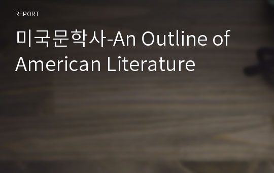 미국문학사-An Outline of American Literature