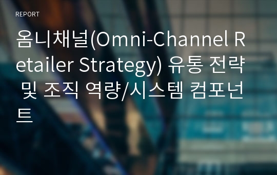 옴니채널(Omni-Channel Retailer Strategy) 유통 전략 및 조직 역량/시스템 컴포넌트