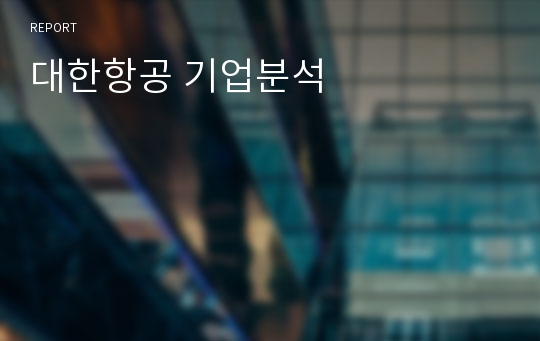 대한항공 기업분석