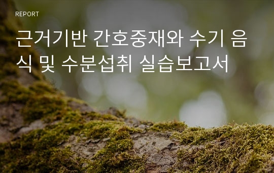 근거기반 간호중재와 수기 음식 및 수분섭취 실습보고서