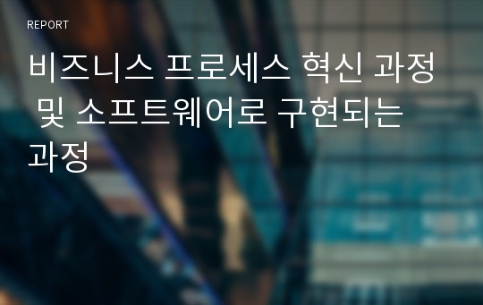 비즈니스 프로세스 혁신 과정 및 소프트웨어로 구현되는 과정