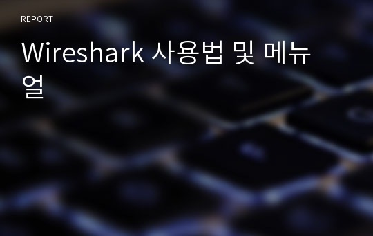 Wireshark 사용법 및 메뉴얼