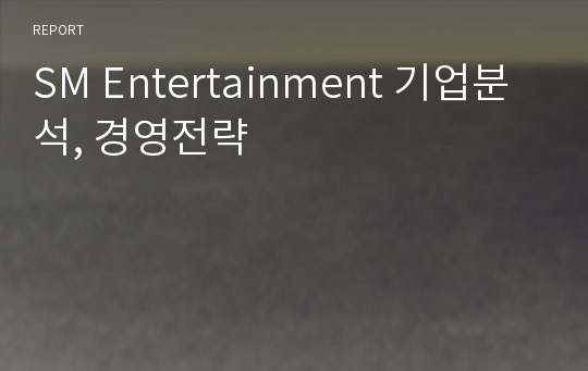 SM Entertainment 기업분석, 경영전략