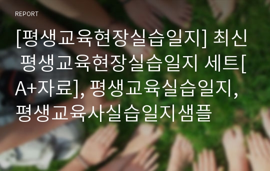 [평생교육현장실습일지] 최신 평생교육현장실습일지 세트[A+자료], 평생교육실습일지, 평생교육사실습일지샘플