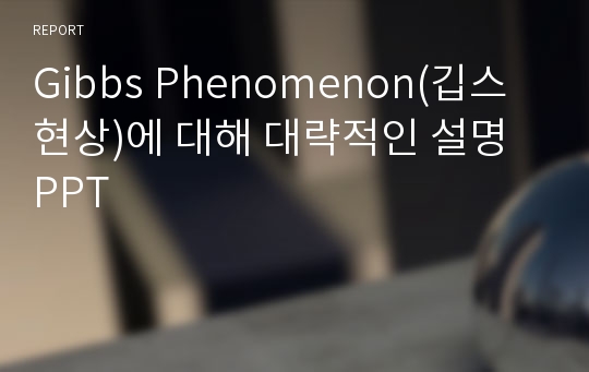 Gibbs Phenomenon(깁스현상)에 대해 대략적인 설명 PPT