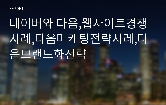 네이버와 다음,웹사이트경쟁사례,다음마케팅전략사레,다음브랜드화전략