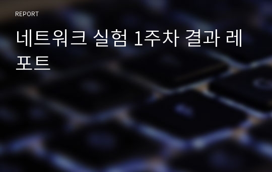 네트워크 실험 1주차 결과 레포트