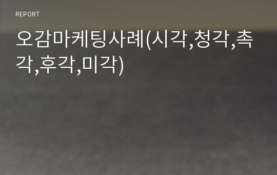 오감마케팅사례(시각,청각,촉각,후각,미각)