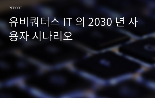 유비쿼터스 IT 의 2030 년 사용자 시나리오