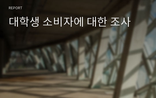 대학생 소비자에 대한 조사