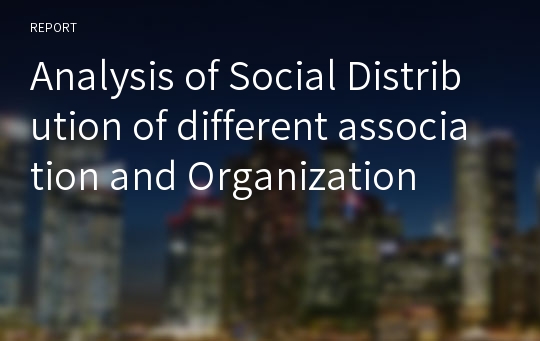 Analysis of Social Distribution of different association and Organization