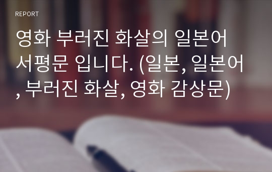 영화 부러진 화살의 일본어 서평문 입니다. (일본, 일본어, 부러진 화살, 영화 감상문)