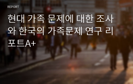 현대 가족 문제에 대한 조사와 한국의 가족문제 연구 리포트A+