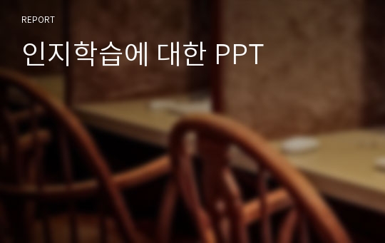 인지학습에 대한 PPT