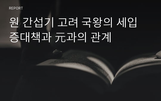 원 간섭기 고려 국왕의 세입증대책과 元과의 관계