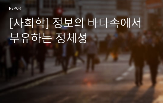 [사회학] 정보의 바다속에서 부유하는 정체성