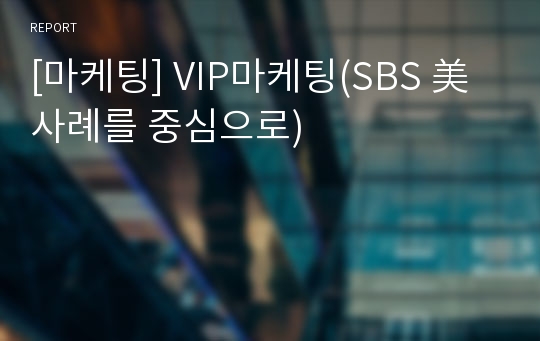 [마케팅] VIP마케팅(SBS 美 사례를 중심으로)