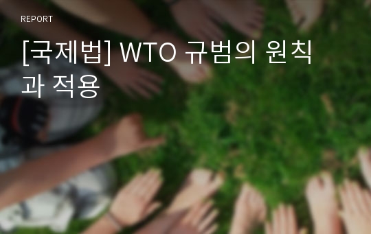 [국제법] WTO 규범의 원칙과 적용