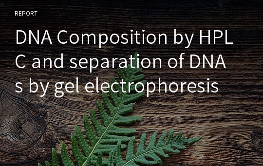 DNA Composition by HPLC and separation of DNAs by gel electrophoresis