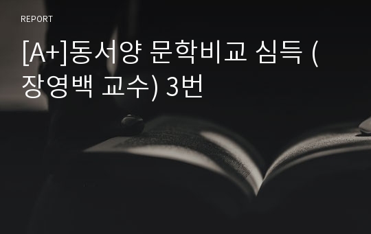 [A+]동서양 문학비교 심득 (장영백 교수) 3번
