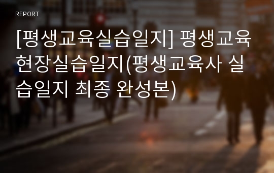 [평생교육실습일지] 평생교육현장실습일지(평생교육사 실습일지 최종 완성본)