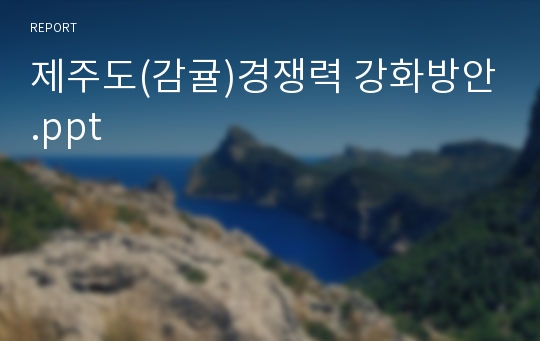 제주도(감귤)경쟁력 강화방안.ppt