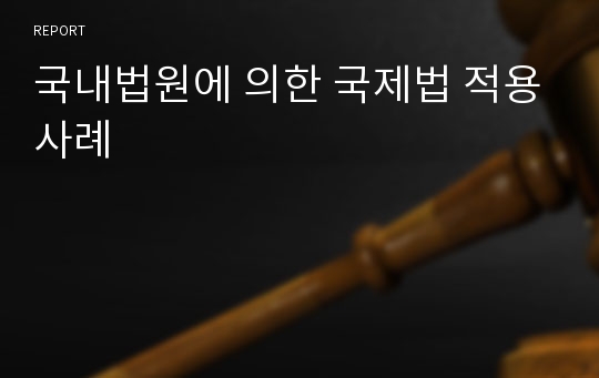 국내법원에 의한 국제법 적용사례