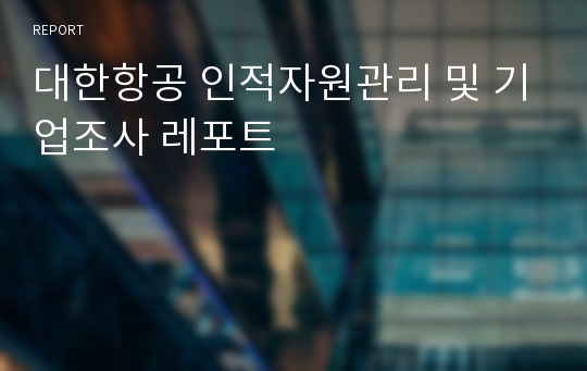 대한항공 인적자원관리 및 기업조사 레포트