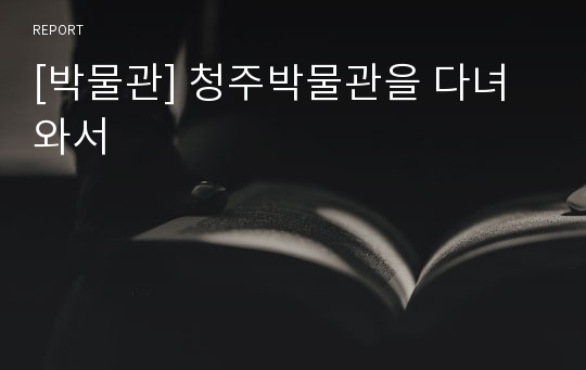 [박물관] 청주박물관을 다녀와서