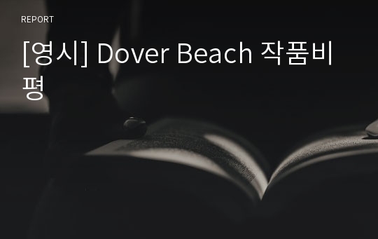 [영시] Dover Beach 작품비평