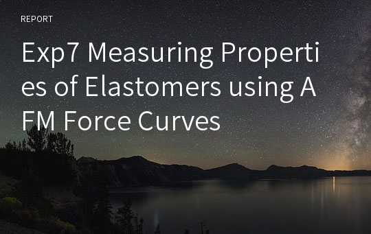 Exp7 Measuring Properties of Elastomers using AFM Force Curves