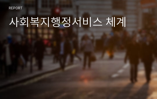 사회복지행정서비스 체계