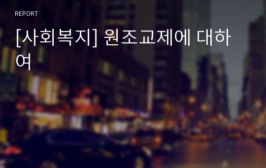 [사회복지] 원조교제에 대하여