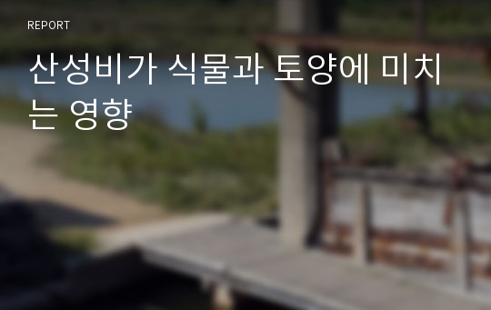 산성비가 식물과 토양에 미치는 영향