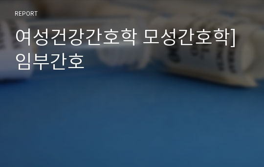 여성건강간호학 모성간호학] 임부간호