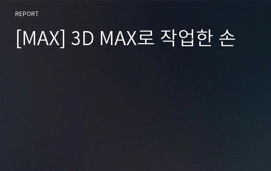 [MAX] 3D MAX로 작업한 손