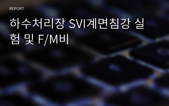 하수처리장 SVI계면침강 실험 및 F/M비