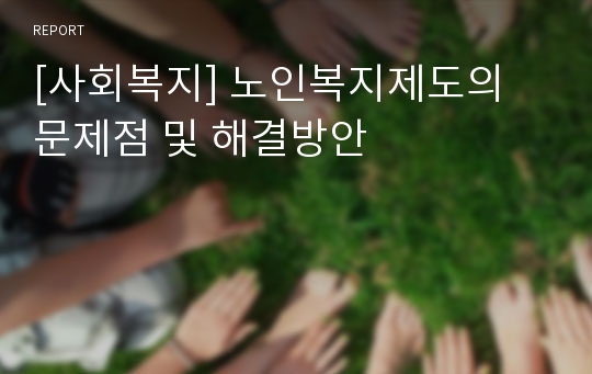 [사회복지] 노인복지제도의 문제점 및 해결방안