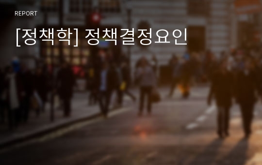 [정책학] 정책결정요인