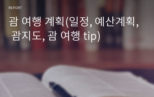 괌 여행 계획(일정, 예산계획, 괌지도, 괌 여행 tip)