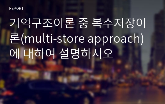 기억구조이론 중 복수저장이론(multi-store approach)에 대하여 설명하시오