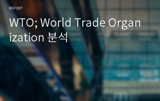 WTO; World Trade Organization 분석