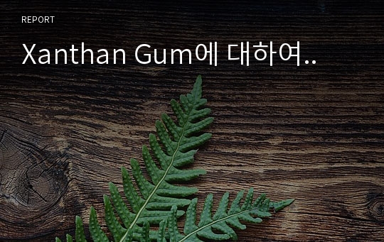 Xanthan Gum에 대하여..