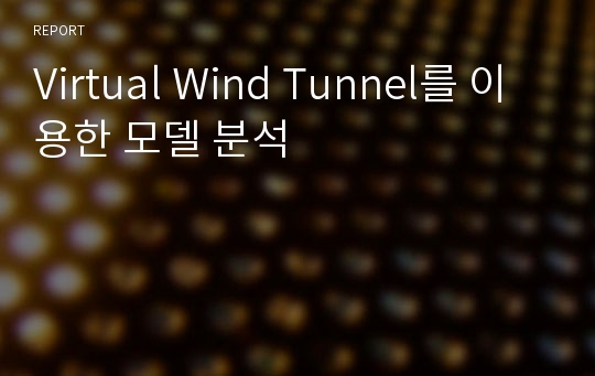 Virtual Wind Tunnel를 이용한 모델 분석