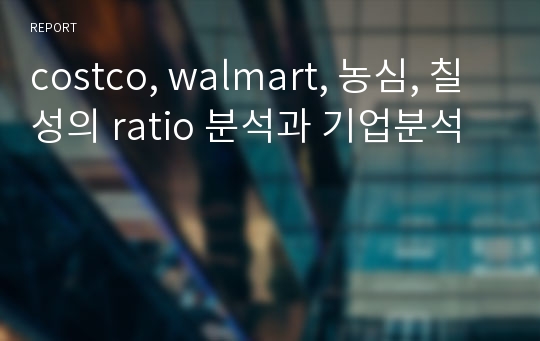 costco, walmart, 농심, 칠성의 ratio 분석과 기업분석