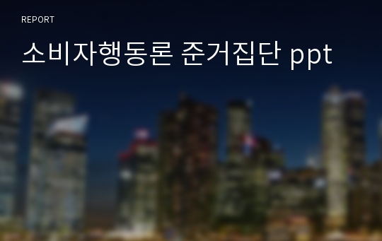 소비자행동론 준거집단 ppt